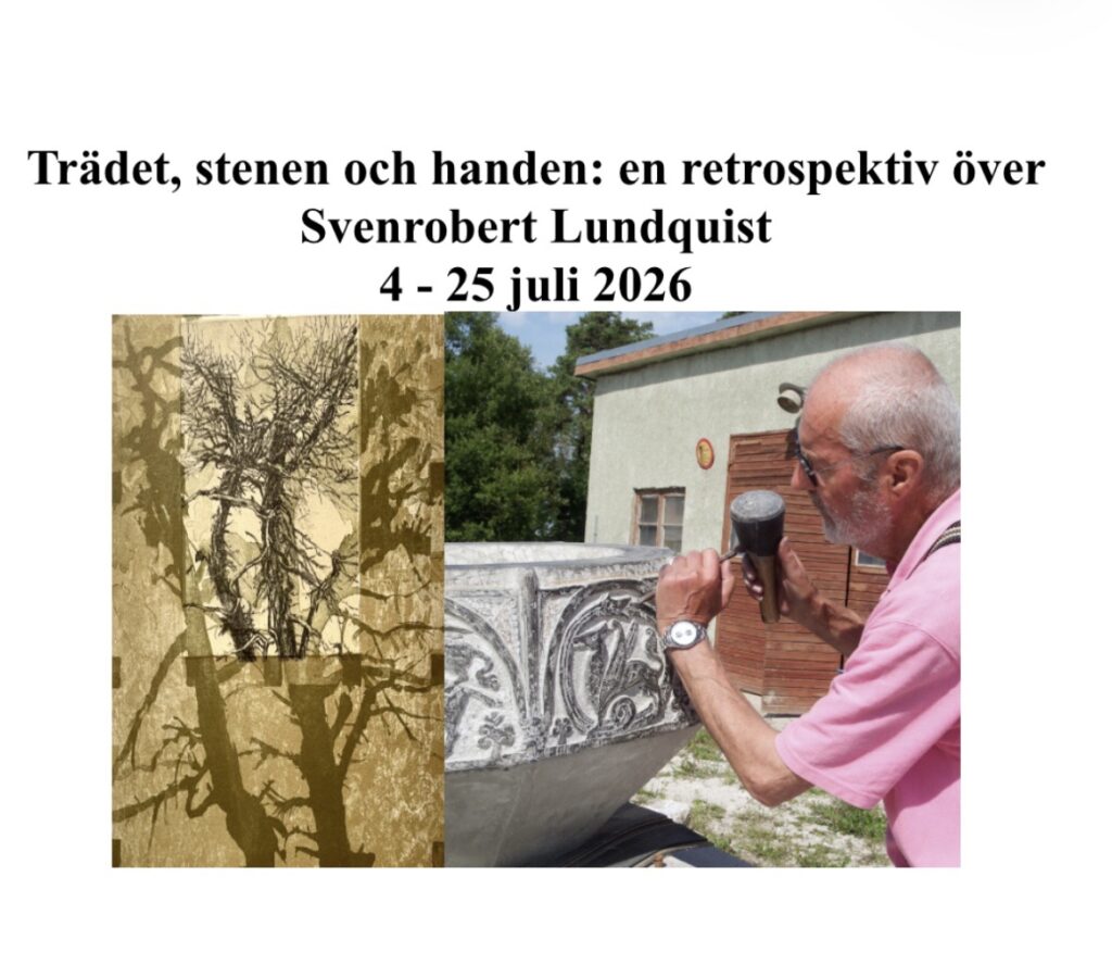 Vernissage, trädet, stenen och handen. Svenrobert Lundquist - Ideella föreningen Hantverkshuset Burgsvik